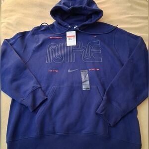 Nike Club Men's Pullover Fleece Hoodie in Deep Blue NWT FV5065-492 Large